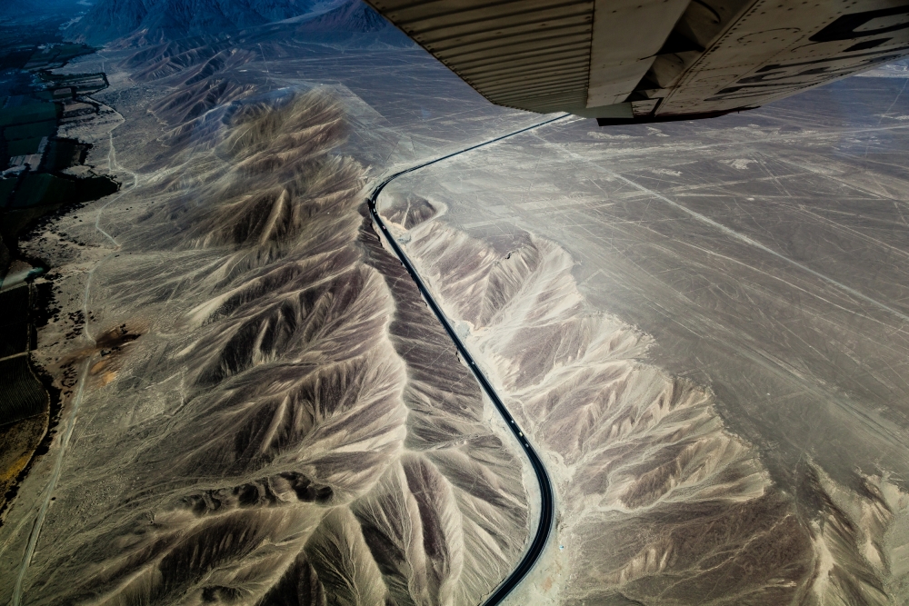 The Pan-American Highway seen from the sky