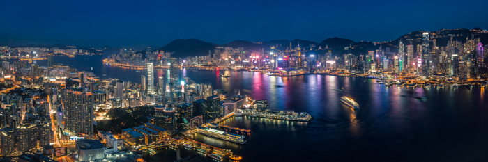 Hong Kong Skyline seen from the Sky100 Observation Deck