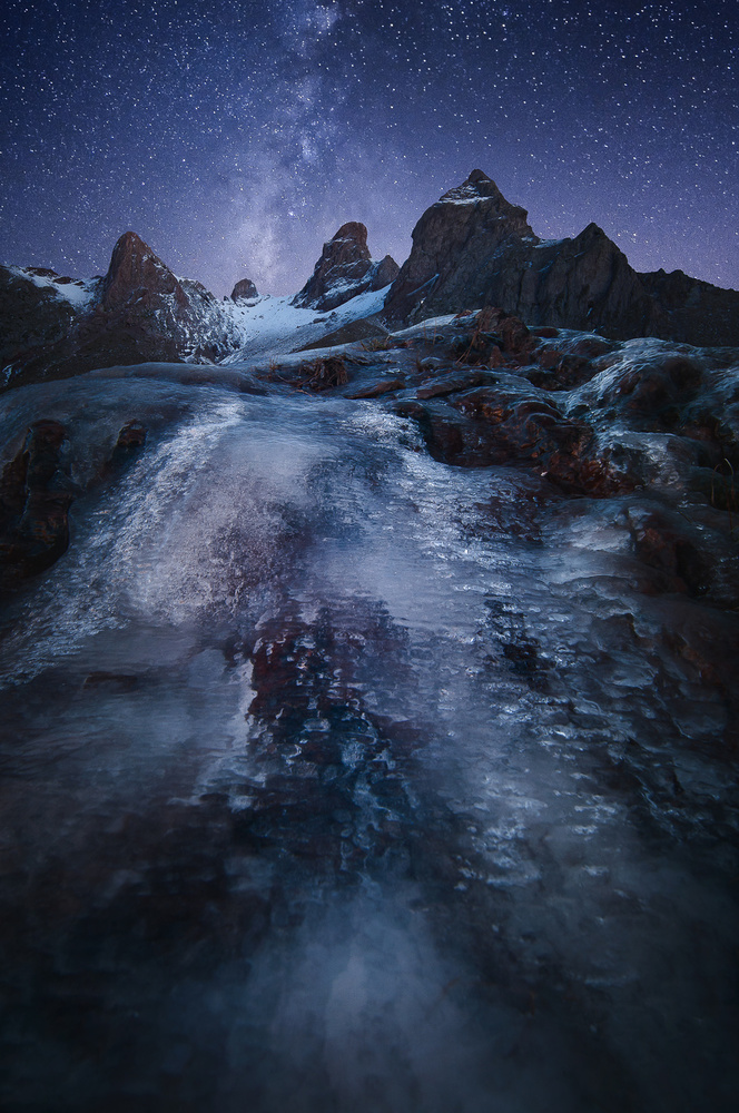 Frozen Cosmic Peaks by Chris Kaddas — canvas wall art