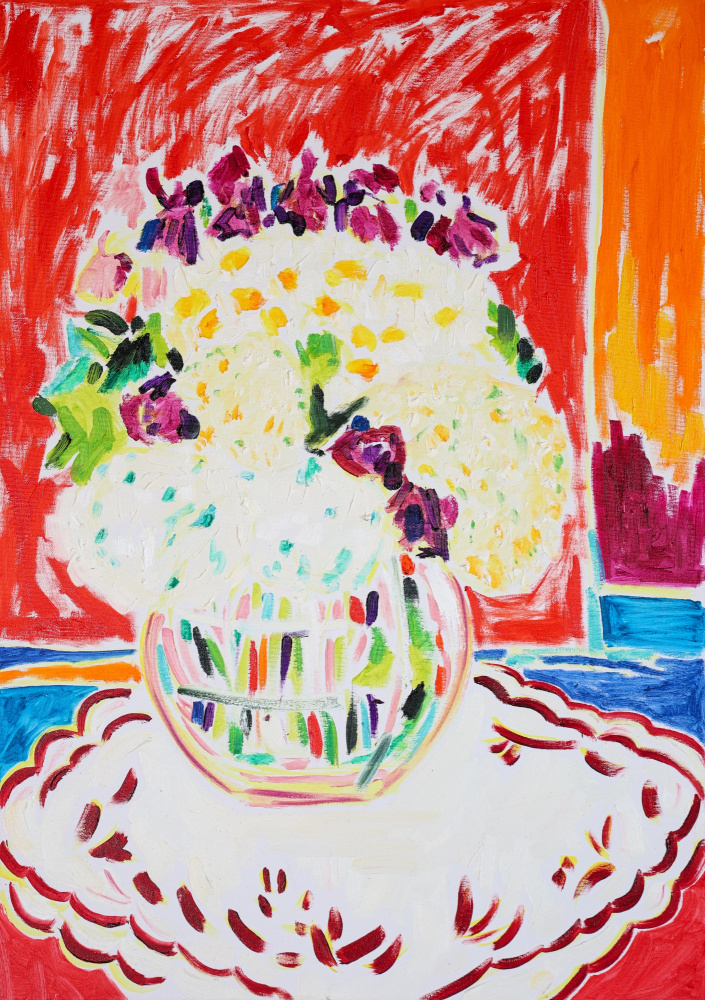 Vibrant Floral Still Life by Tamara Jare — canvas wall art