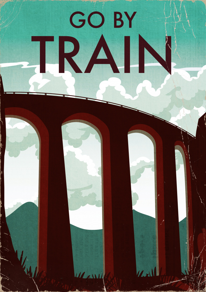 Vintage Train Viaduct by Nicholas — canvas wall art