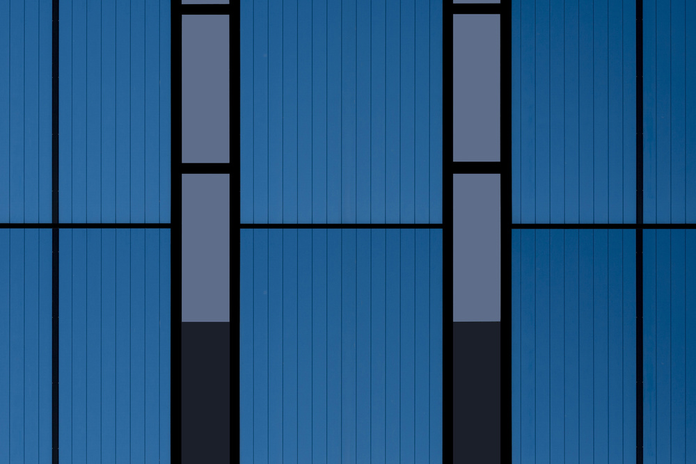 Modern Blue Facade by Jan Niezen — canvas wall art