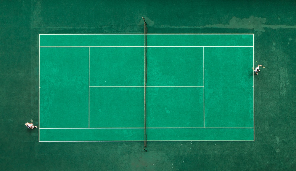 Green Court Tennis Game by fegari — canvas wall art