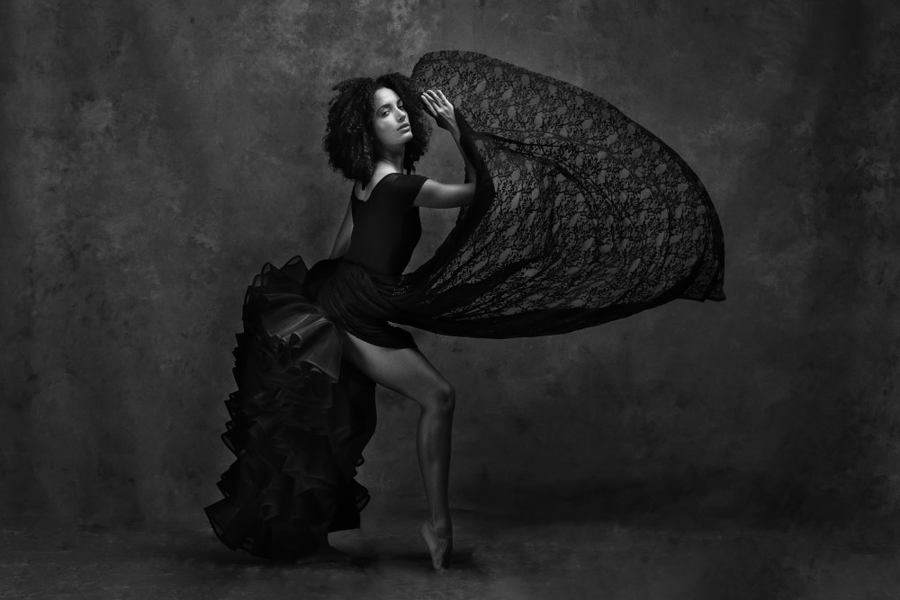 Black Lace Ballet by Joan Gil Raga — canvas wall art