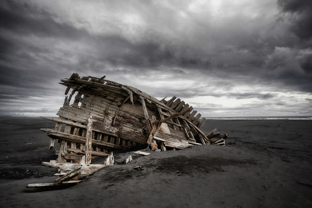 Abandoned Shipwreck Beach by Þorsteinn H. Ingibergsson — canvas wall art