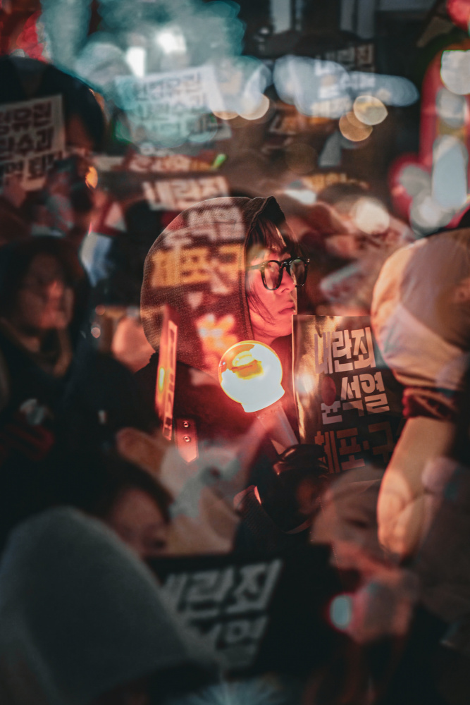 Glowing Light Protest by Kim gyou-pyo — canvas wall art