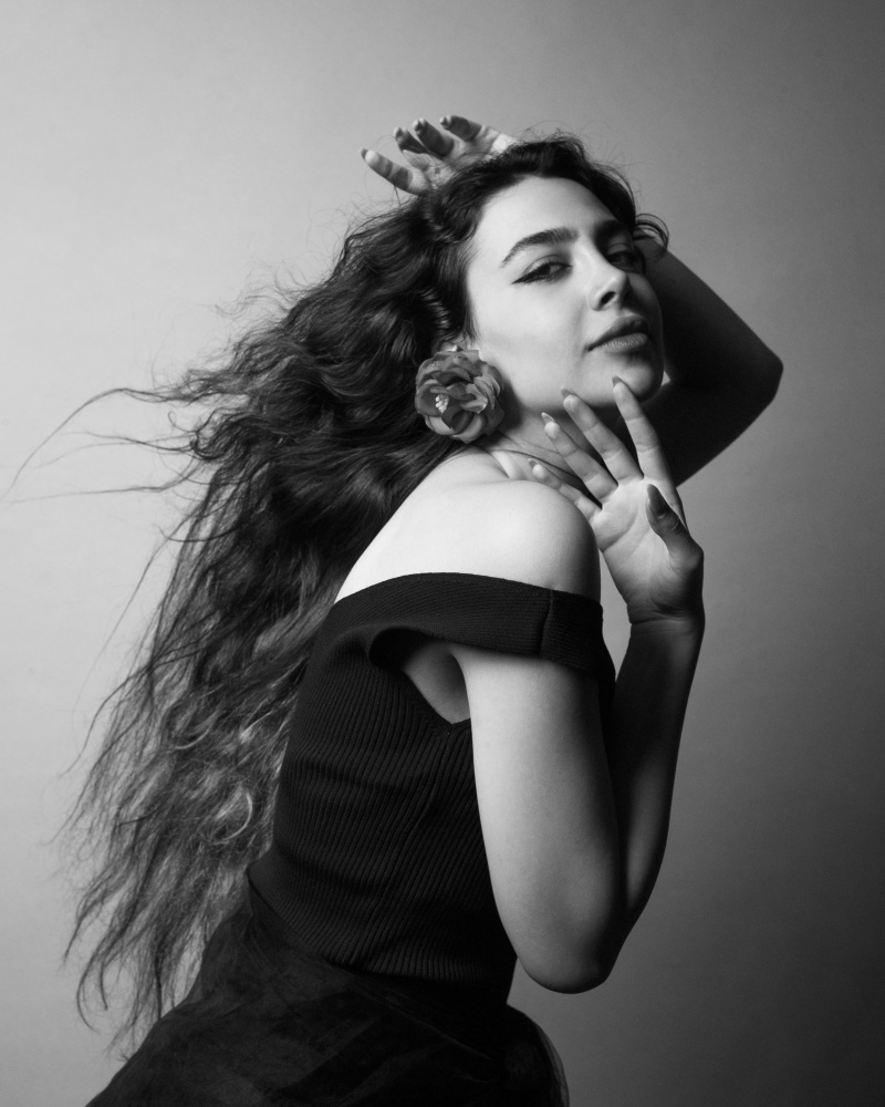 Dramatic Curly Hair Portrait by Mehdi Mokhtari — canvas wall art
