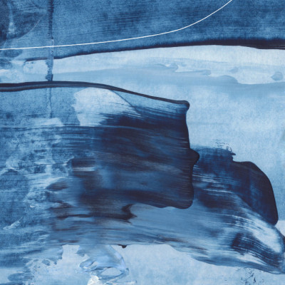 Dynamic Blue Hues And Fluid Brushstrokes