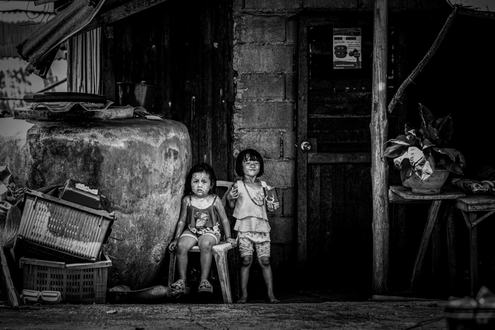 Childhood Street Portrait by ADIREK M — canvas wall art