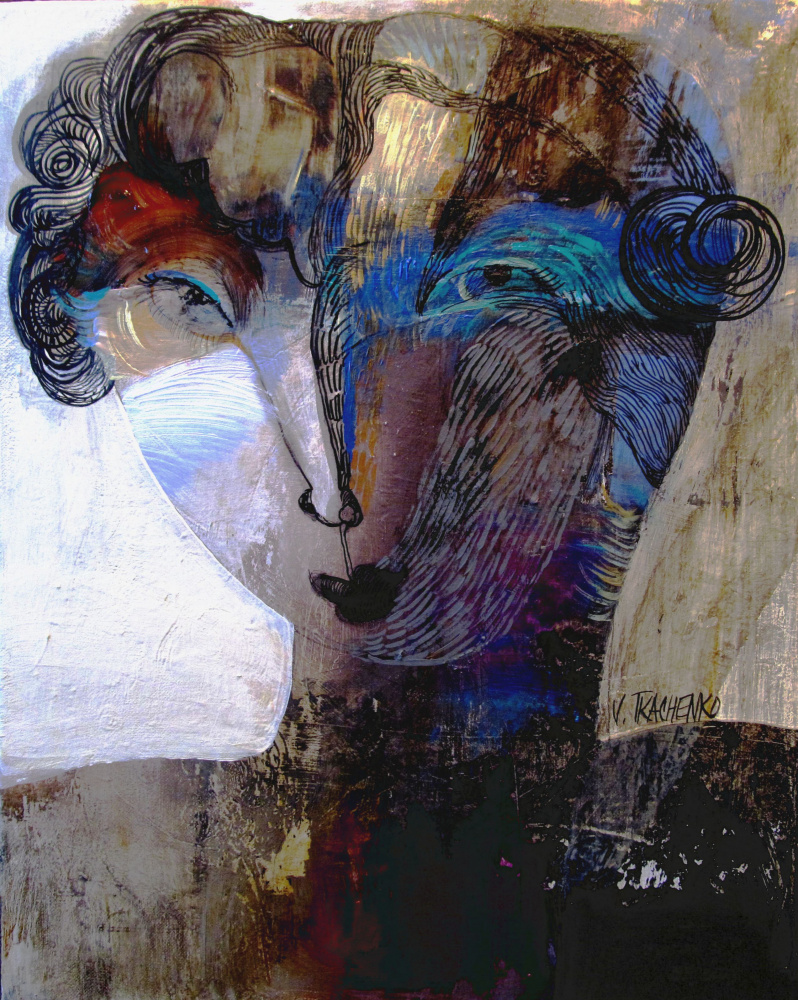 Abstract Face Art by Victor Tkachenko — canvas wall art