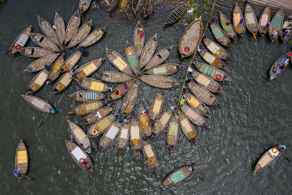 Vibrant Floating Market by Azim Khan Ronnie — canvas wall art