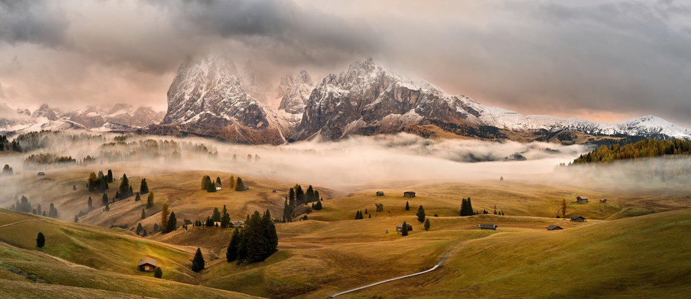 Misty Mountain Valley by Marian Kuric QEP — canvas wall art