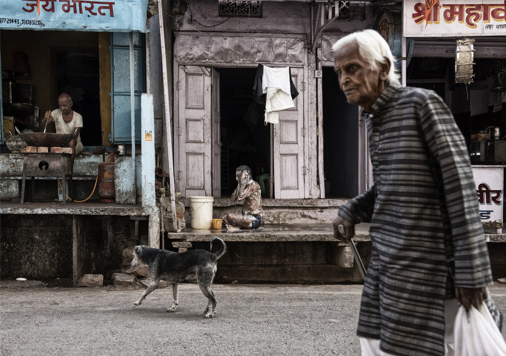 Indian Street Life by Andrei Nicolas - The Traveler — canvas wall art
