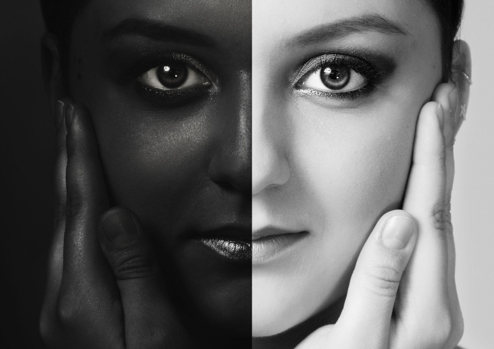 Light and Shadow Portrait by Jozef Kiss — canvas wall art