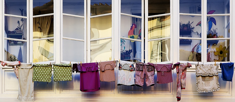 Colorful Laundry Windows by Franco Maffei — canvas wall art
