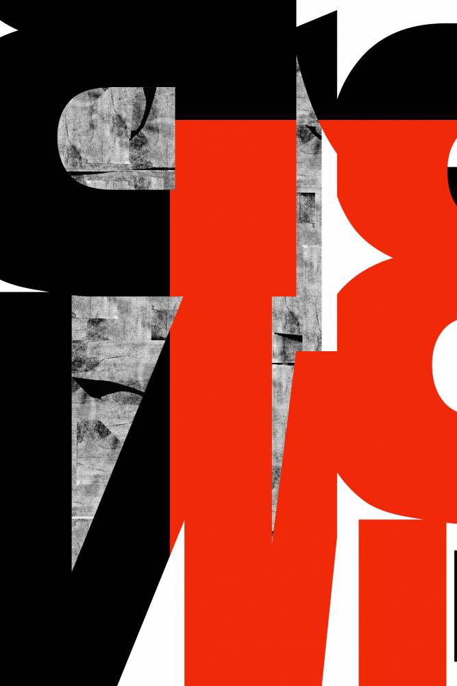 Red Black Text Art by cartissi — canvas wall art