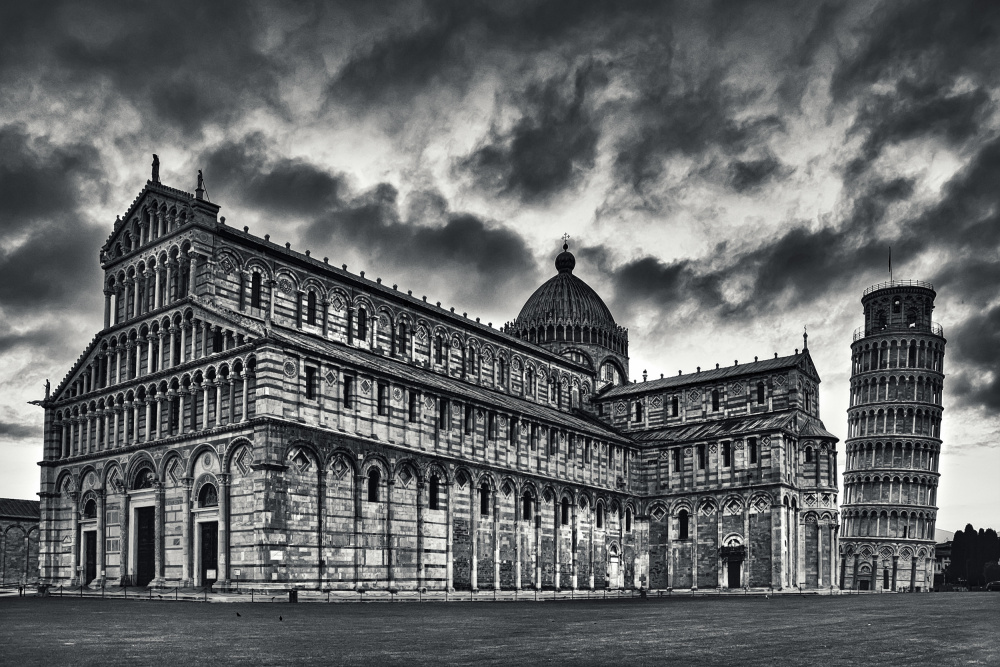 Pisa Under Stormy Skies by mihai ian nedelcu — canvas wall art