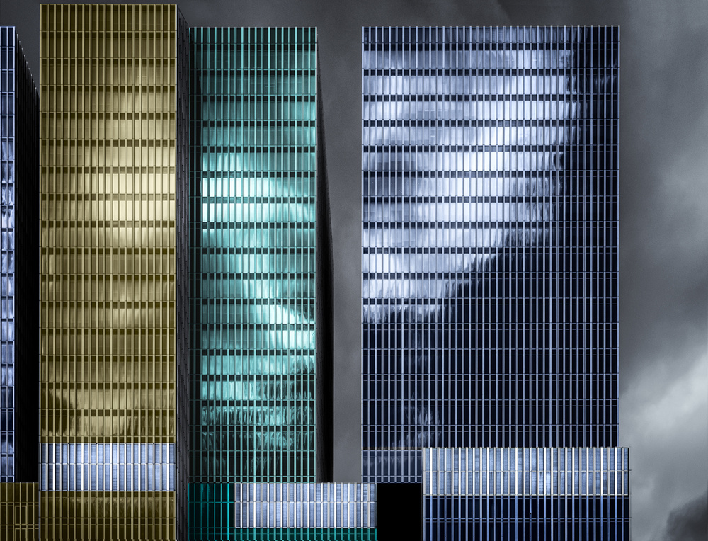 Reflective Urban Towers by Harry Verschelden — canvas wall art