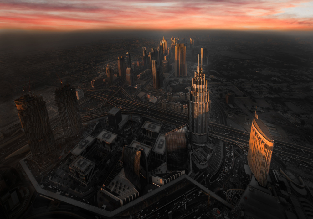 Skyscrapers At Sunset by Rana Jabeen — canvas wall art