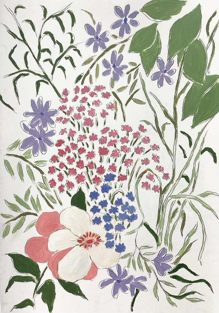 Colorful Garden Blossoms by Rushati Chowdhury — canvas wall art