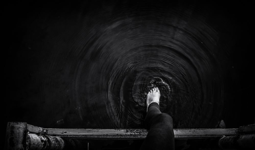 Barefoot in Dark Water by Pawel Majewski — canvas wall art