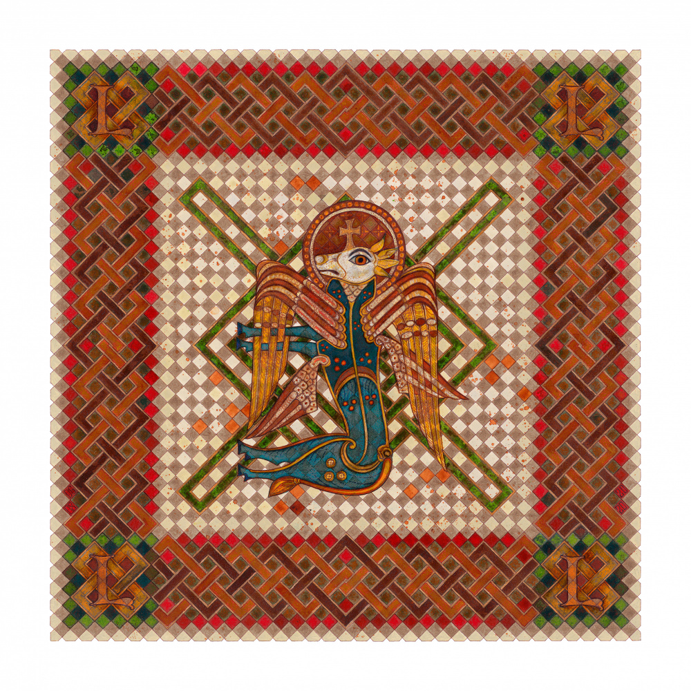 Illuminated Celtic Angel by Dobri Gjurkov — canvas wall art