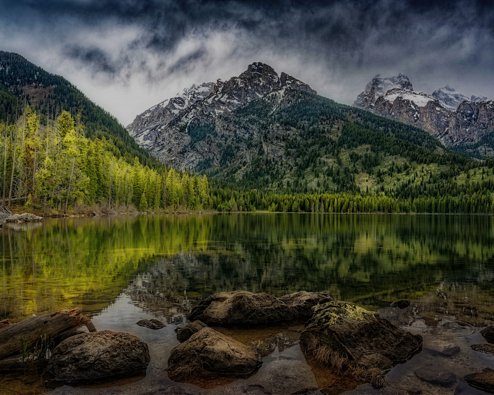 Mountain Lake Reflections by Jay Marik — canvas wall art