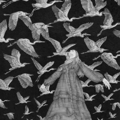 Ethereal Woman Flying Herons