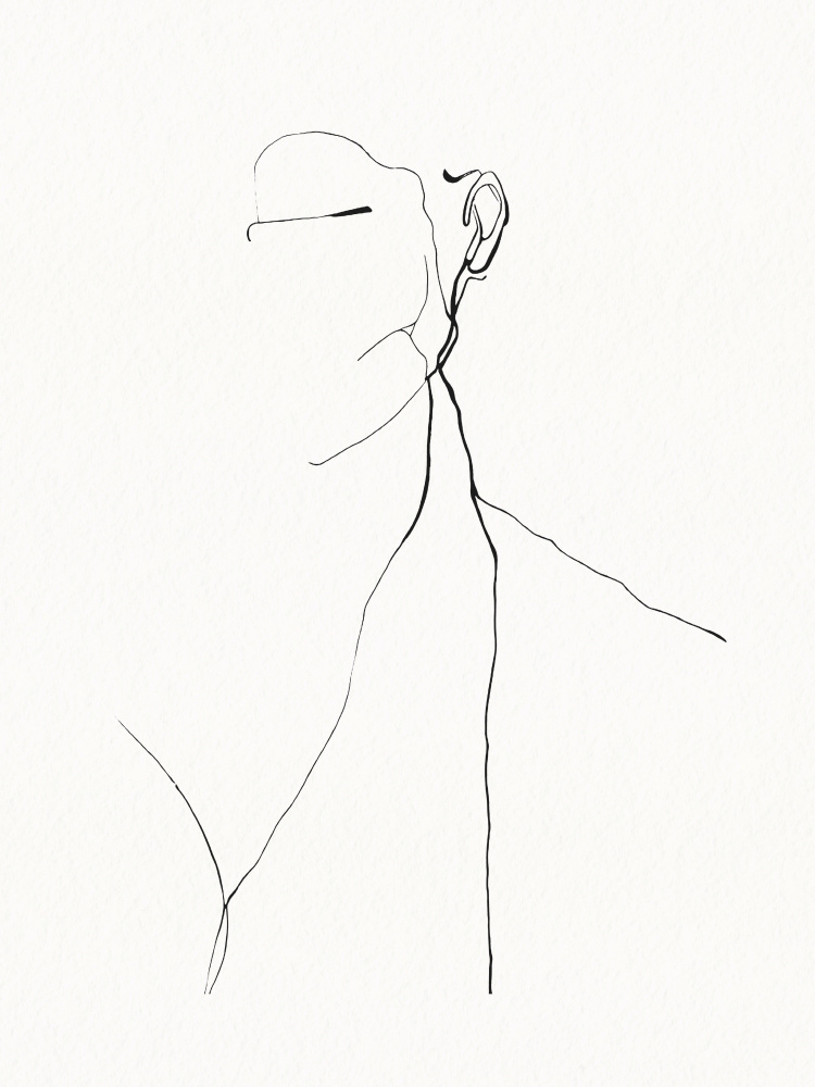 Minimalist Line Portrait by The Printable Studio — canvas wall art