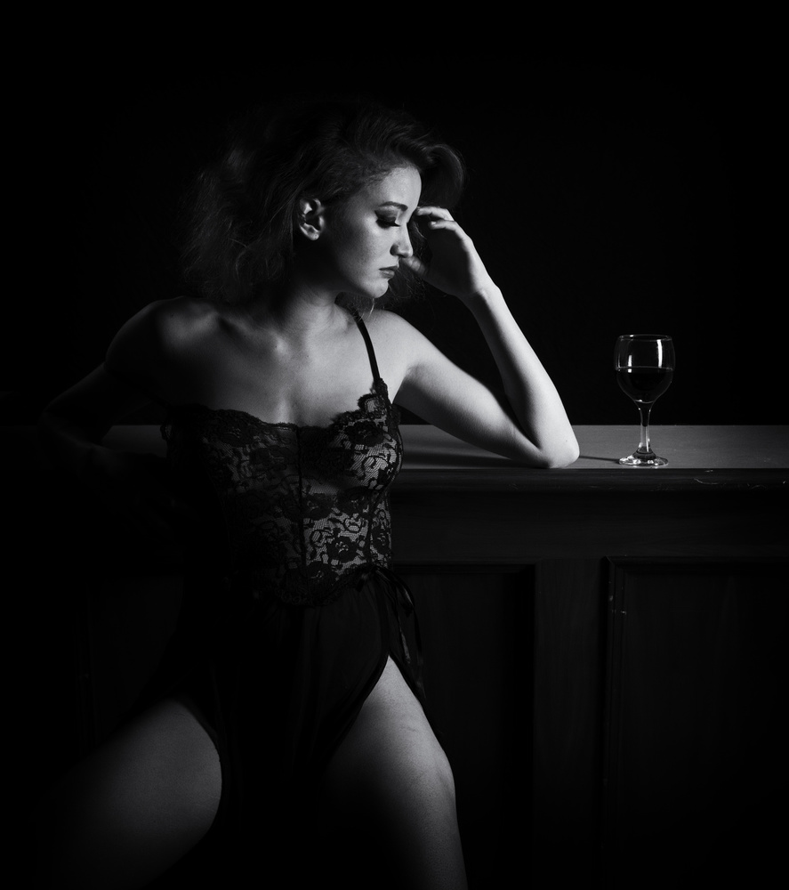Sensual Pensive Woman by James Yang — canvas wall art