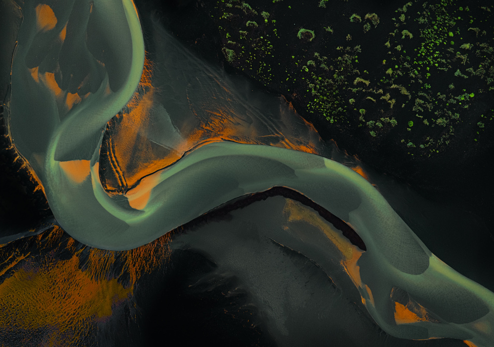 Braided River Landscape by Lydia Jacobs — canvas wall art