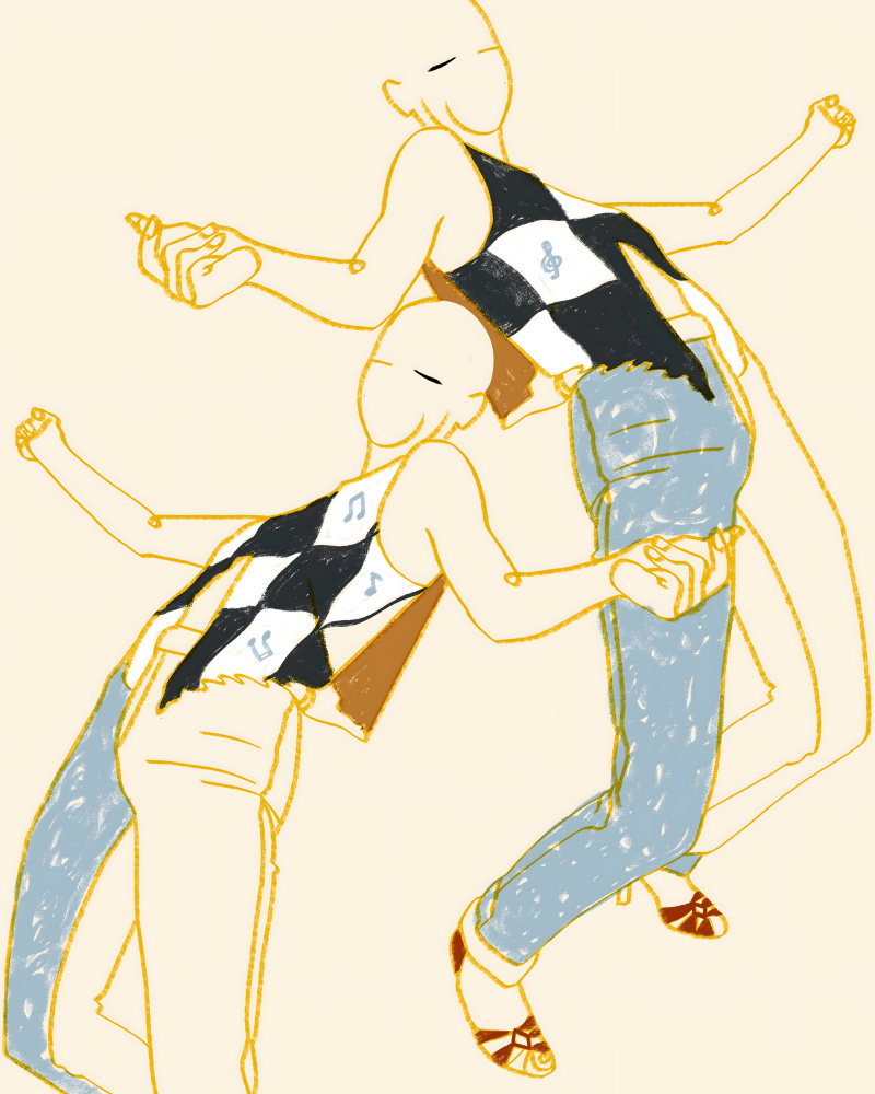 Argyle Music Dancers by Uma Gokhale — canvas wall art