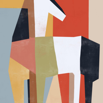 Vibrant Geometric Horse