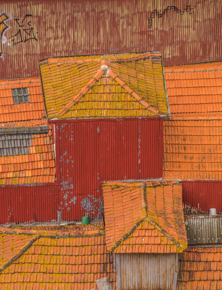 Textured Urban Rooftops by Joshua Raif — canvas wall art
