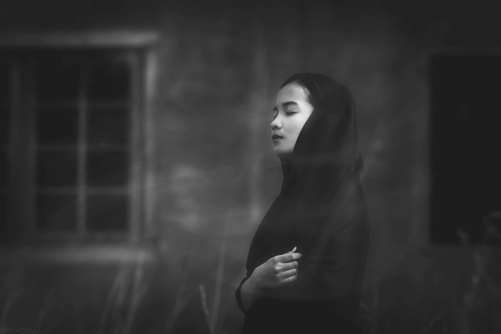Pensive Woman Window by bonifasius wahyu adi f — canvas wall art