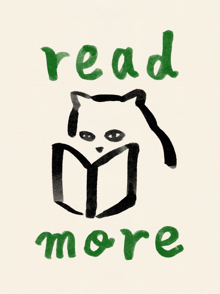Cozy Reading Cat by NewLayer Studio — canvas wall art