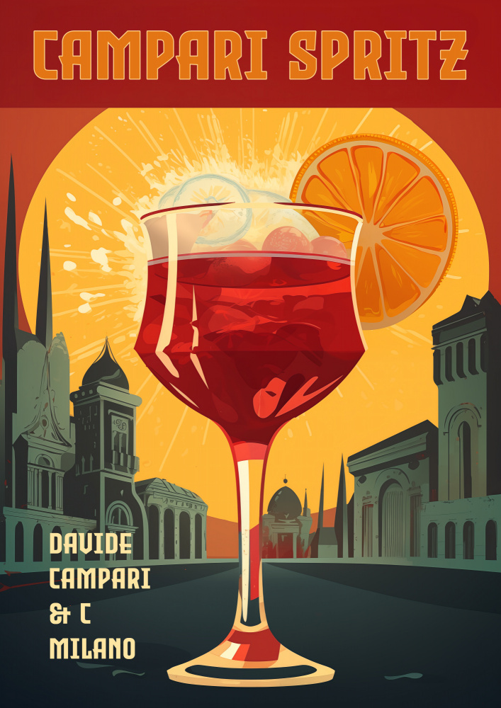 Campari Spritz Milan Sunset by Andreas Magnusson — canvas wall art
