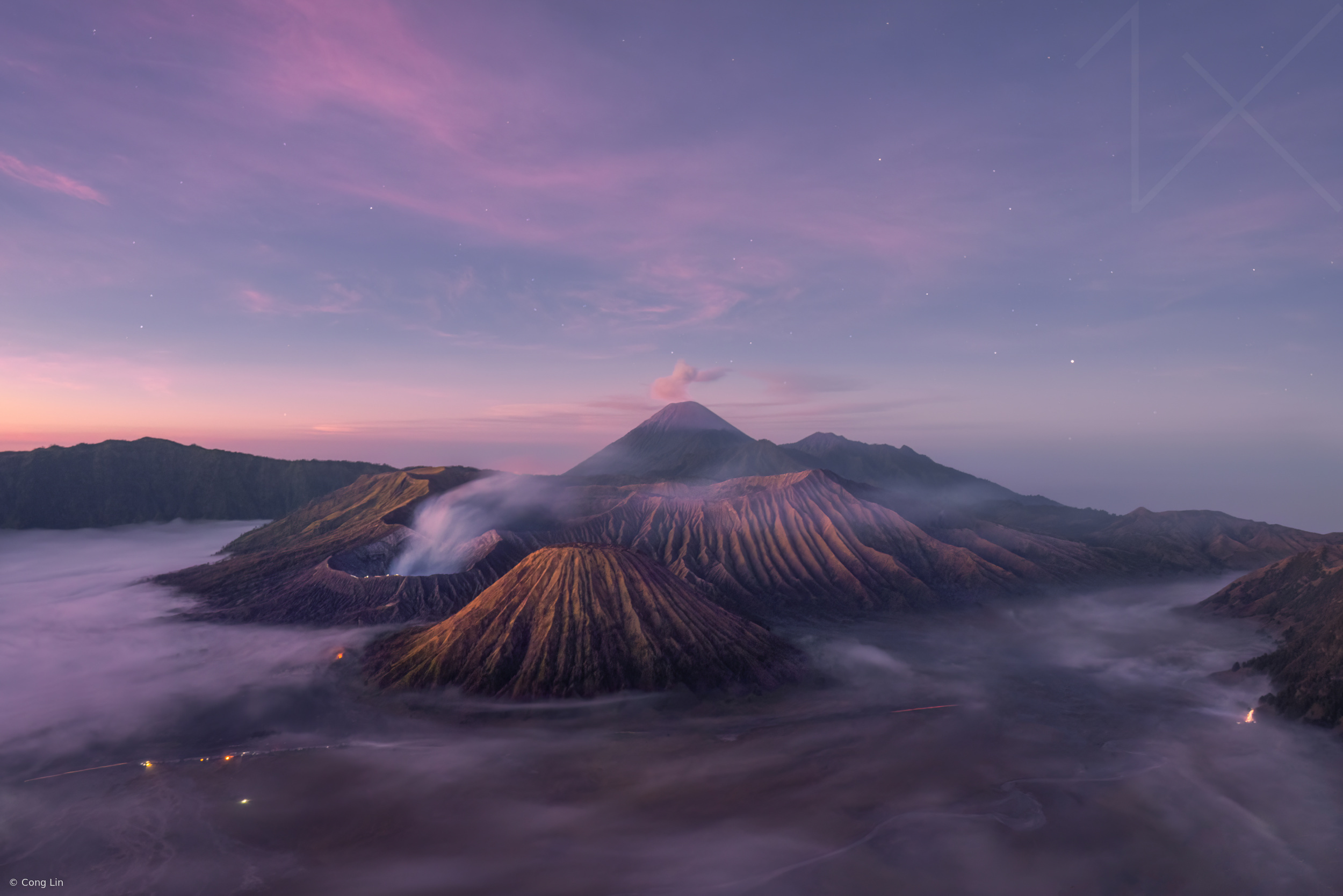 Bromo volcanos at dawn