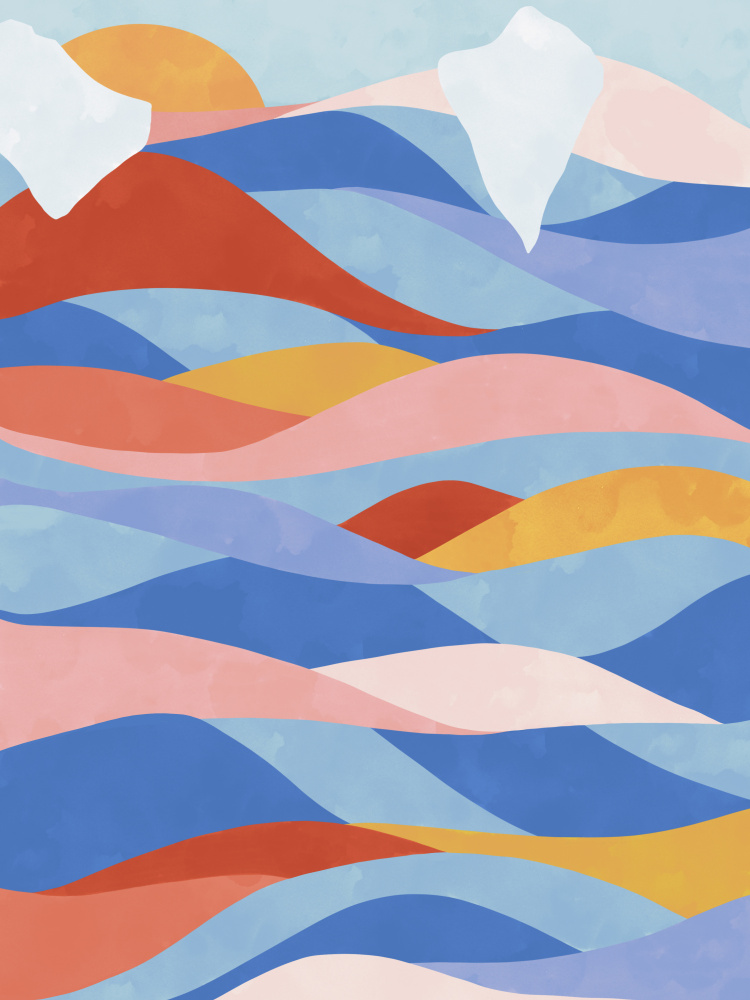 Colorful Abstract Waves by Ceyda Alasar — canvas wall art