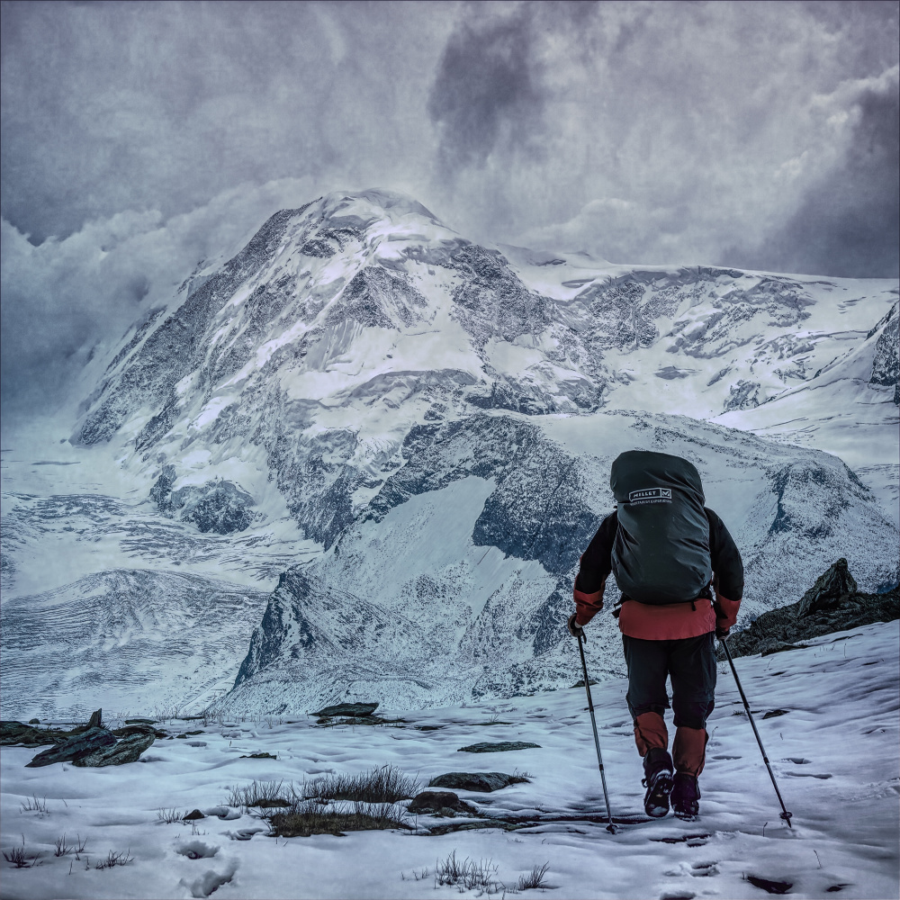 Solitary Mountain Adventure by mihai ian nedelcu — canvas wall art