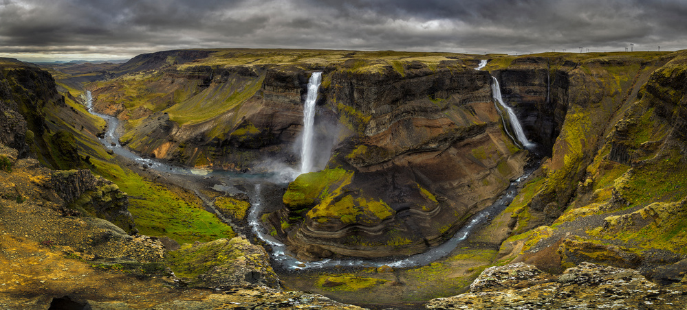 Majestic Canyon Waterfalls by Álvaro Pérez &amp Jose M. Pérez. Brothers — canvas wall art