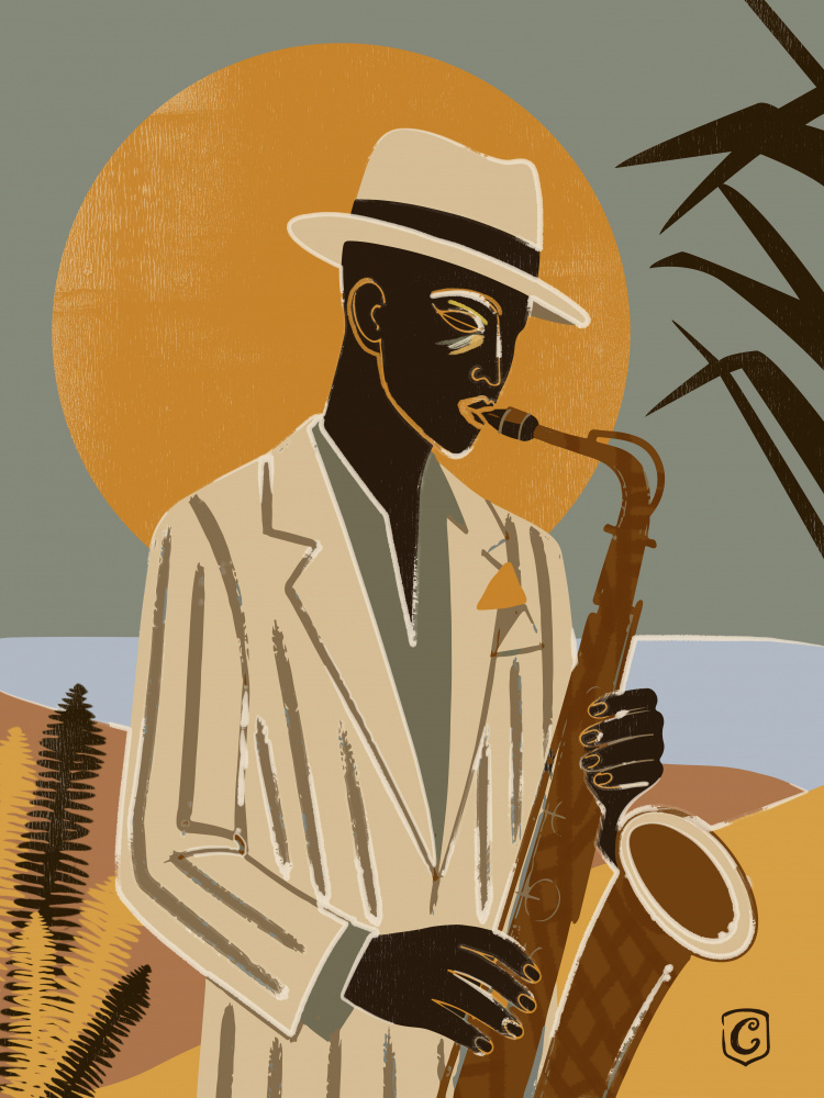 Cool Jazz Sunset by Cannavaro — canvas wall art
