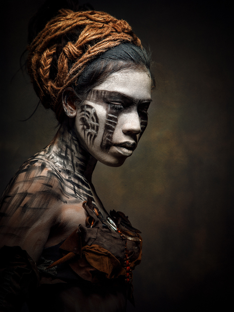 Tribal Painted Portrait by Siegart — canvas wall art