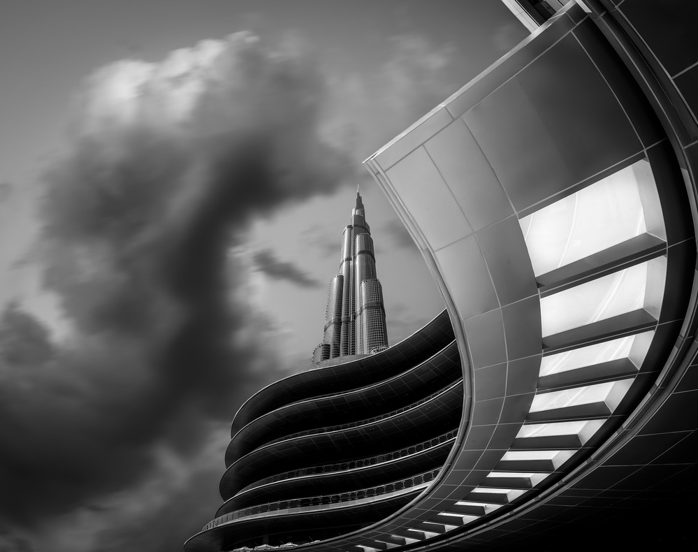 Dramatic Dubai Skyline by Khalid Jamal — canvas wall art