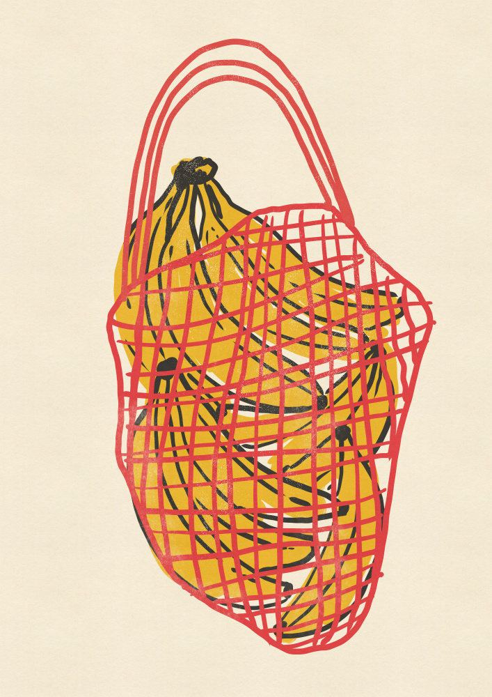 Fresh Bananas Net Bag by Nicholas — canvas wall art