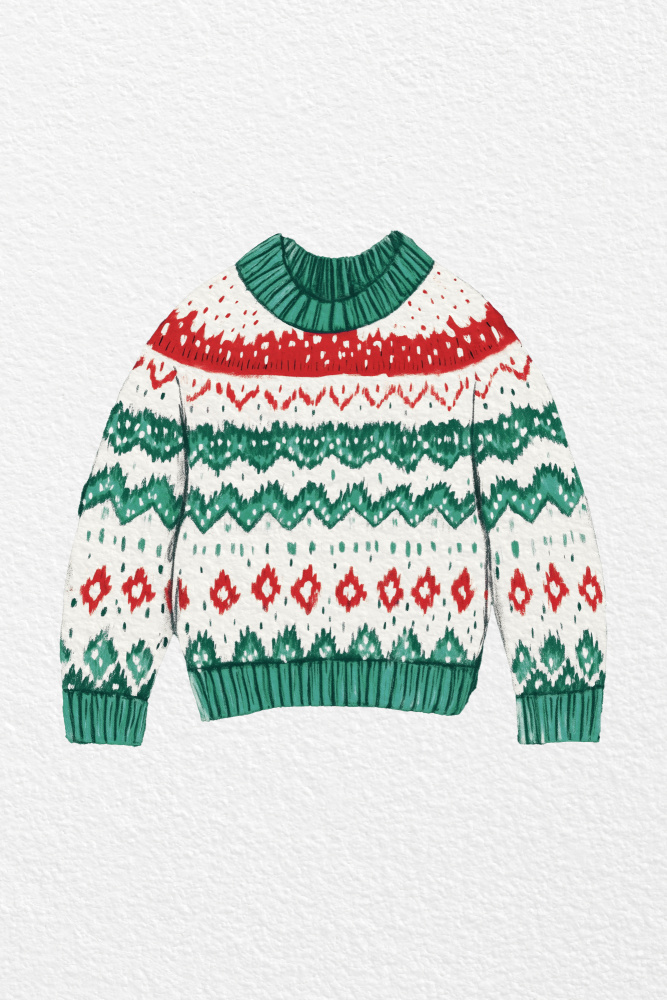 Holiday Fair Isle Sweater by Old Artists Studio IV — canvas wall art