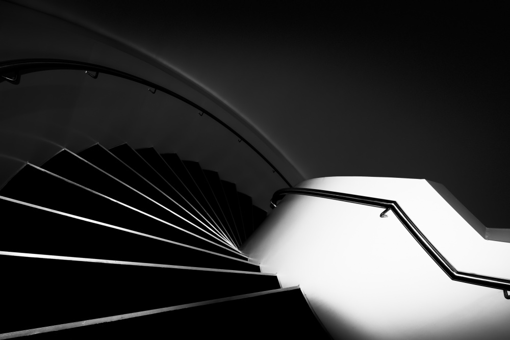 Elegant Spiral Staircase by Dennis Mohrmann — canvas wall art