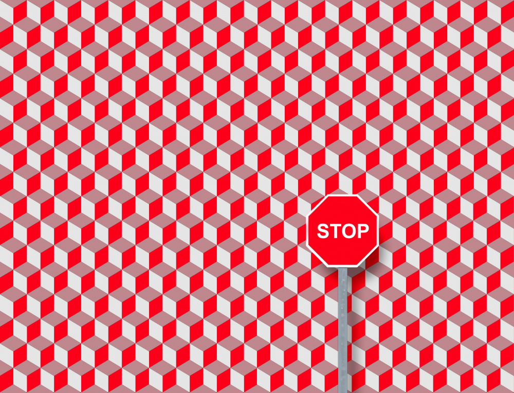 Geometric Stop Sign by Alfonso Novillo — canvas wall art