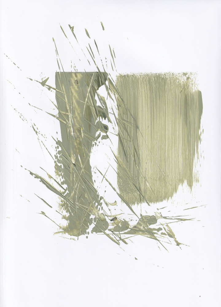 Abstract Green Strokes by Maira Ribena — canvas wall art
