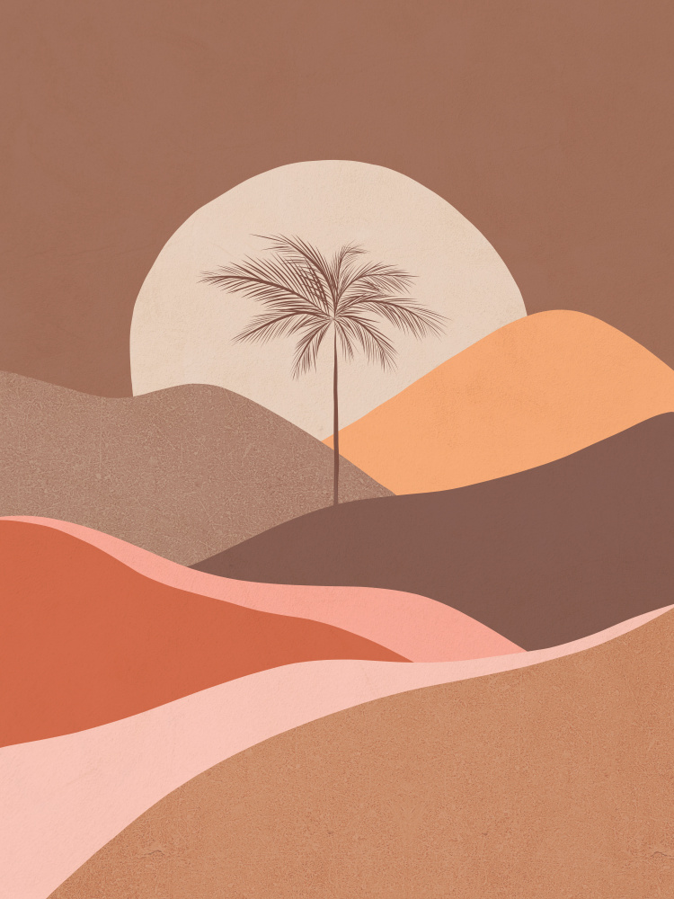 Desert Palm Sunset by Dominique Vari — canvas wall art